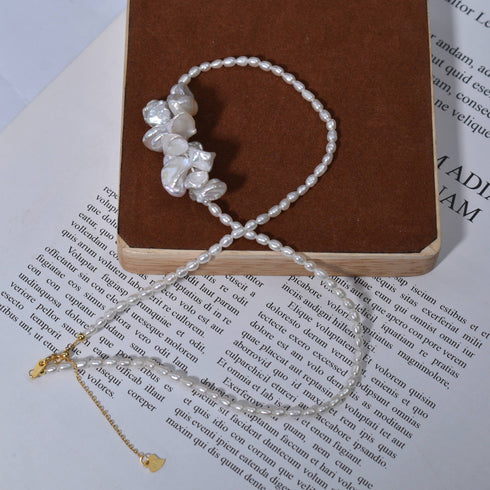 Keshi Freshwater Pearl Butterfly Pendant Collar Necklace - House Of Pearls